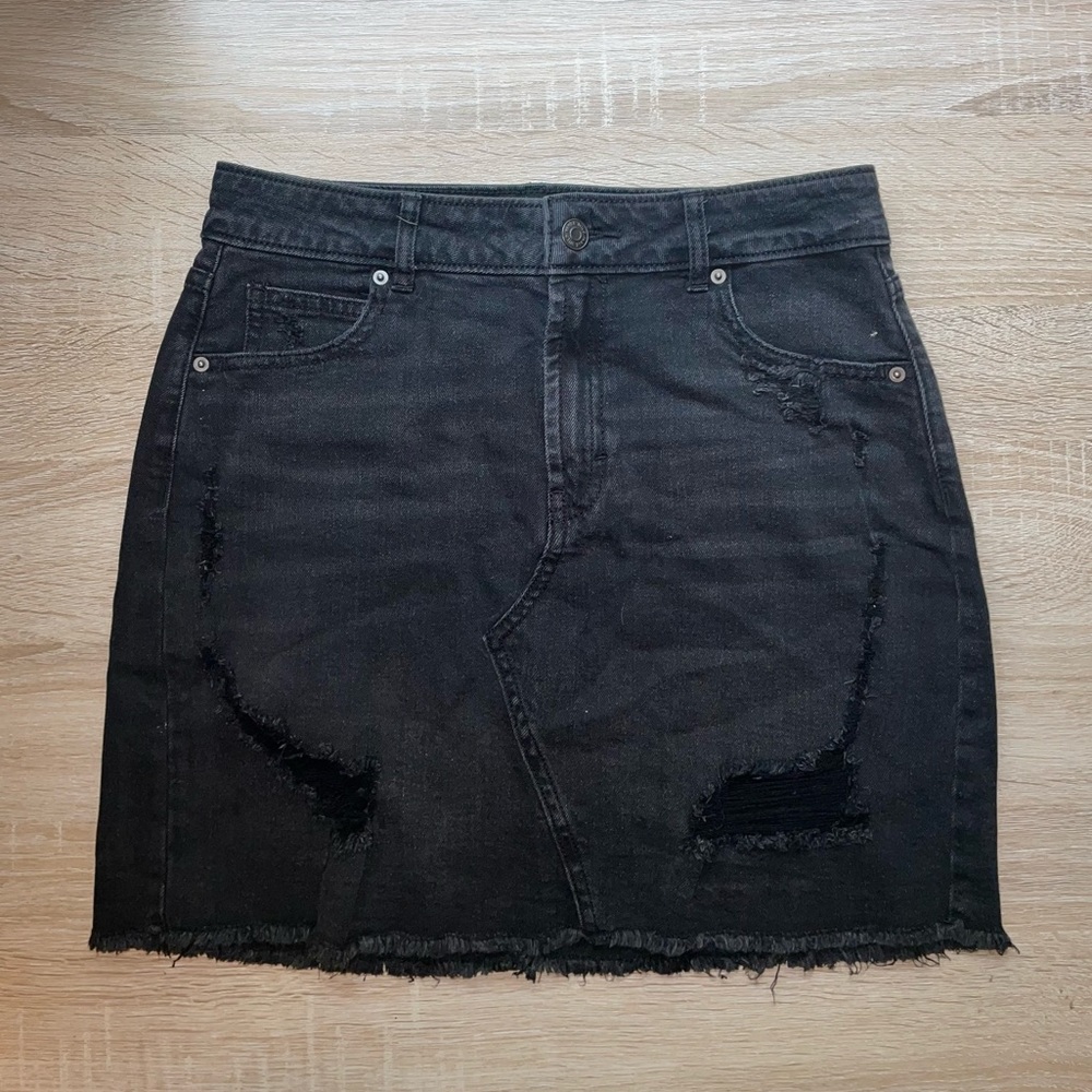 Black Denim Skirt